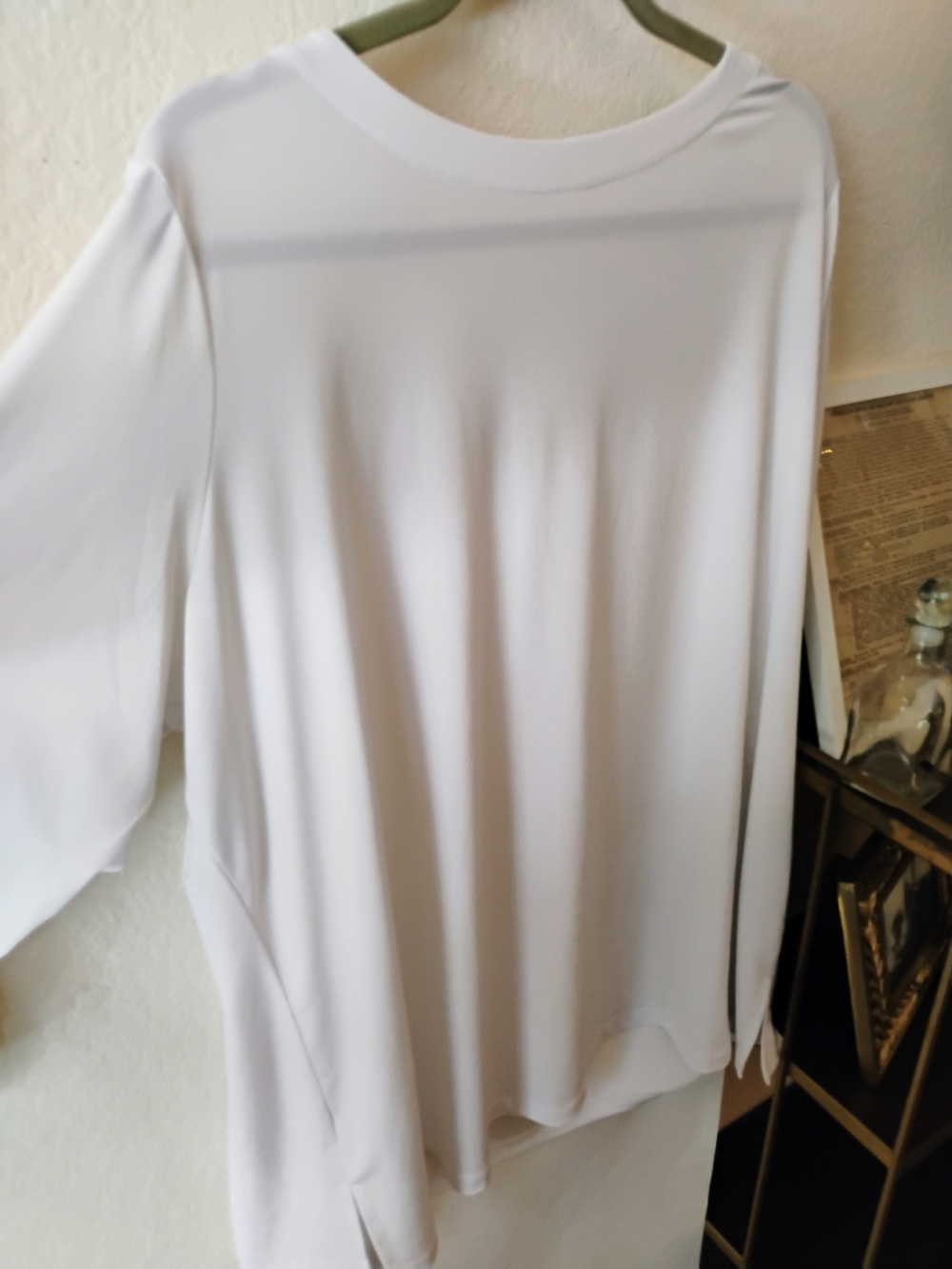 Susan Graver White Long Sleeve Lightweight Crew Top Size 2X